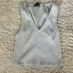 Kith Gray Ribbed Crop Top